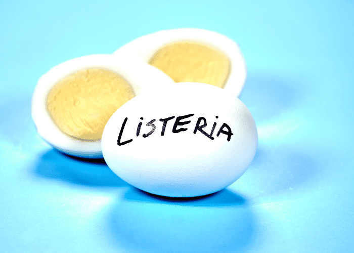 2 eggs and a Listeria sign