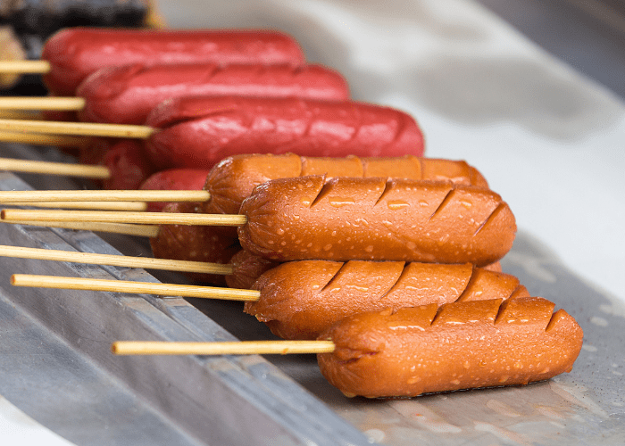 hotdogs in skewers