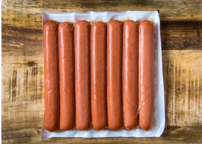uncooked hotdogs in a pack