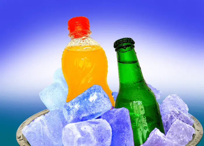 soda and beer on ice